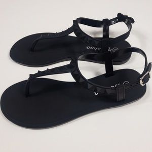 Matte Black Jelly Sandals